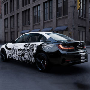 WRAPMASTER 5*65ft <span class=keywords><strong>Film</strong></span> de protection de voiture personnalisé motif crâne <span class=keywords><strong>dessin</strong></span> <span class=keywords><strong>animé</strong></span>, Vinyle PET Bleu Ciel Étoilé, <span class=keywords><strong>Film</strong></span> adhésif pour véhicule - Product Image 4