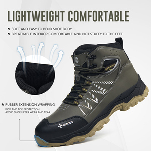 Chaussures <span class=keywords><strong>de</strong></span> sécurité unisexe vert olive à embout d'acier, légères, respirantes, avec doublure en maille et semelle extérieure en caoutchouc résistante à la corrosion et aux produits chimiques - Product Image 3