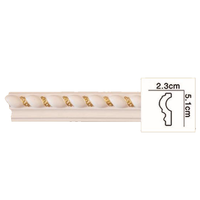 Moulures de plafond et de mur modernes en polystyrène expansé (EPS) avec motif floral doré en relief pour la décoration intérieure