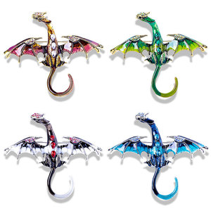 Broche Retro con Diseño de Dragón Volador Estilo Dibujos Animados, Pin Personalizado para <span class=keywords><strong>Traje</strong></span> de <span class=keywords><strong>Hombre</strong></span>, Fabricante Transfronterizo - Product Image 1