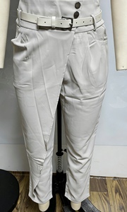 <span class=keywords><strong>Pantalon</strong></span> plissé asymétrique taille haute pour femme avec ceinture, coupe ajustée, style décontracté et tendance - Product Image 5