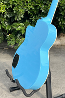 China Aiersi Brand Cutway Gloss Blue Colour Acoustic Style Electric Guitar With HB Pickup Custom Electronic String Instrument