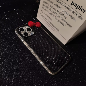 Funda de Teléfono Móvil con Lazo de Diamantes, Elegante y de Lujo, para <span class=keywords><strong>iPhone</strong></span> 16 15 14 13 <span class=keywords><strong>12</strong></span> Promax 7 8 Plus <span class=keywords><strong>Mini</strong></span> X XR - Funda Protectora de Moda - Product Image 3
