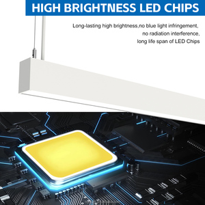 Lampes suspendues linéaires à LED 4FT 8FT 50W/40W/30W CCT réglable 30/40/50K 120-277VAC DIMMABLE 0-10V pour magasin - Product Image 6