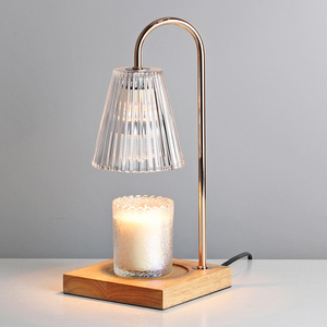 Lampe de table moderne et minimaliste avec base en bois et abat-jour en verre, lumière LED blanc chaud, à brancher, taille moyenne, pour l'éclairage d'entrepôt - Product Image 6