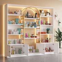 Étagère de présentation multi-niveaux au sol pour salon de beauté, style nordique minimaliste, pour colle à ongles, produits de soin et cosmétiques