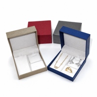 Lot de trois boîtes à bijoux en velours pour bagues, boucles d'oreilles et colliers – Présentoir de rangement pour bijoux