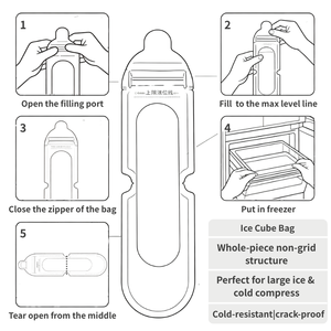 Bolsas para Hacer Hielo de 23.5*6cm, Herméticas, con Cierre, Aptas para Alimentos, Se Pueden Llenar Directamente con <span class=keywords><strong>Agua</strong></span> Potable, para Uso Doméstico y al Aire Libre - Product Image 2