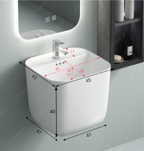 韩国市场批发一体式壁挂陶瓷盆浴室圆形盆 - Product Image 3