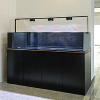 Aquarium avec pompes à eau, ultra transparent, en verre rectangulaire, avec filtre à débordement latéral, aquascape, pour salon
