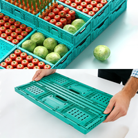 Caisses de récolte pliables 600*400*215mm, paniers de rangement en plastique durables, bacs de rangement empilables