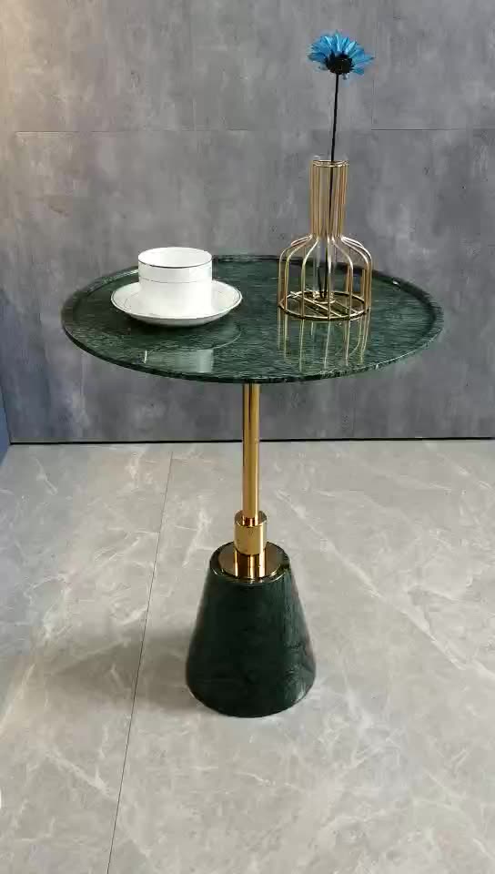 Stainless steel side table Nordic sofa combination coffee table designer model room Indian green marble small corner table Modern Green Round Small Marble Coffee Table Round Marble Coffee Table,Green Marble Table,Modern Marble Coffee Table,Round Marble Coffee Table,Small Marble Table