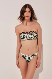 Logotipo personalizado sólido brasileño Bandeau Bikini Top con <span class=keywords><strong>aros</strong></span> lado delgado 2 piezas conjunto traje de baño más tamaño ropa de playa traje de baño - Product Image 4