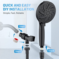 Ensemble de douche à main OEM en ABS chromé, triple jet, avec raccord à rotule en laiton, arrêt à une touche, haute pression, pour salle de bain, soin de la peau et des cheveux