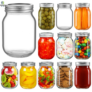 Mason <span class=keywords><strong>Jar</strong></span> 4oz 8oz 12oz 16oz kín container cho pickling đóng hộp chần rộng miệng thủy tinh Mason đóng hộp lọ với nắp - Product Image 5