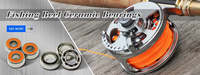 4x7x2.5mm ABEC7 Moulinet De Pêche 440C Inoxydable Roulement À Billes En Céramique Hybride Avec Si3N4 Boules Orange et Noir En Caoutchouc Joints SMR74-2RS/C