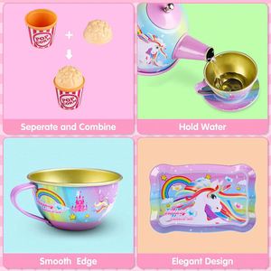 Ensemble de jeu de cuisine pour enfants, thème licorne, pour petites filles, idéal pour les fêtes de princesse et les goûters - Product Image 6