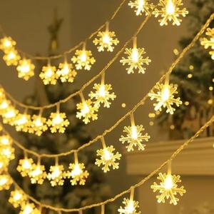 Multi-lengte grote sneeuwvlok LED-slingerlichten gordijn kamer decoratieve feestringverlichting voor kerstboom - Product Image 5