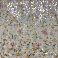 Nouveau Design Applique Broderie Partout Coloré Brillant Sequin Mesh Tissu pour Robe