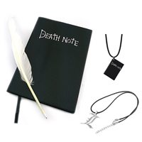 Vente en gros d'anime japonais en cuir végétalien noir relié journal note de mort carnet de notes à thème