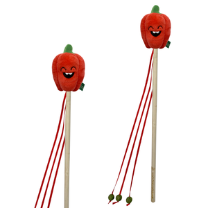 モダンスタイルシミュレートされたサウンドワンドおもちゃスイカとブナウッドスティック猫おもちゃGRSリサイクルポリエステル繊維付き - Product Image 5