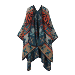 Ingrosso stile retrò azteco geometrico motivo Jacquard Cashmere foulard abbigliamento <span class=keywords><strong>esterno</strong></span> invernale caldo di lana spessa da donna - Product Image 1