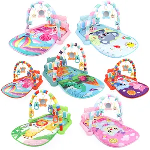 Wholesale En71 Newborn Infant Sleeping Fitness Toys Foldable Soft Baby Gym OEM Musical Piano Keyboard Baby Crawl Play Mat