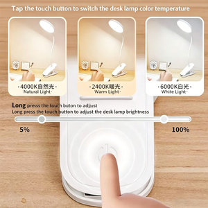 <b>LED</b> Eye Protection Clip-On Reading <b>Light</b> Modern European Student Study Bedside Lamp <b>USB</b> Charging for Dormitory Bedroom Night - Product Image 3