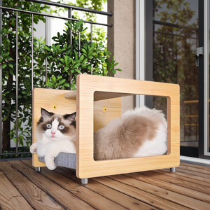 Stylish Unique Wall-Mounted <b>House</b> Wooden Hammock <b>Bed</b> for Cats Pet <b>Beds</b> - Product Image 1