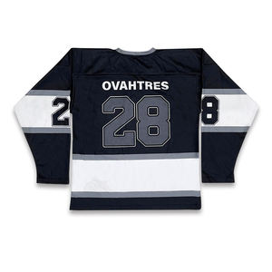 Jersey de Hockey sobre Hielo Sublimado Personalizado con Logotipo del Equipo, Diseño Retro de Patchwork, Secado Rápido, Transpirable, Spandex/Algodón, Unisex para Adultos - Product Image 2