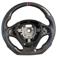 Volante Deportivo de Tres Radios de Cuero y Fibra de Carbono para BMW E46, Serie 3, Serie 4, Serie 5, M3, M5, X1, X2, X3, X4, X5, X6, X7