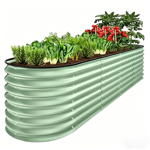 Bacs de jardin surélevés modulaires <span class=keywords><strong>en</strong></span> métal, écologiques, <span class=keywords><strong>en</strong></span> <span class=keywords><strong>acier</strong></span> <span class=keywords><strong>galvanisé</strong></span> thermolaqué, pour jardinage extérieur – Approvisionnement direct usine - Product Image 1
