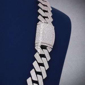 24mm Round Cuban Link <b>Chain</b> Necklace 925 <b>Silver</b> Iced Out Luxury Hip Hop Jewelry Diamond Wedding Gift - Product Image 4