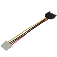 Cable Adaptador de Alimentación SATA de 15 Pines Macho a 4 Pines Hembra Molex para Disco Duro IDE, 0.66 Pies/0.20 m