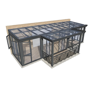 Véranda extérieure en aluminium et verre sur mesure, design moderne, imperméable, avec toit polygonal pour cour - Product Image 3