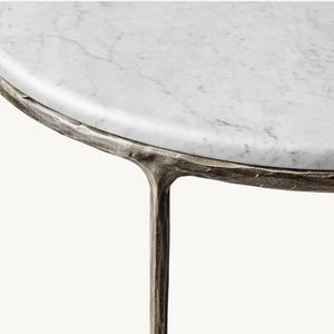 Popular Half Circle Marble Top Forged Metal Base Coffee <b>Tables</b> for Home Decor - Product Image 3