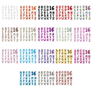 Ensemble de ballons en feuille de lettres A-<span class=keywords><strong>Z</strong></span> de 16 pouces personnalisés en gros, fournitures de décoration de fête d'anniversaire, kit de ballons de lettres colorés - Product Image 1