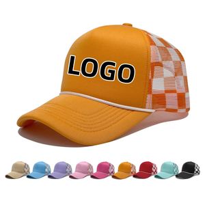 Casquette en mousse vierge OEM, broderie de logo personnalisée, casquette trucker 5 panneaux avec dos en maille unie - Product Image 3