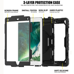 Protector de pantalla, correa para manos y funda con correa para el hombro para <span class=keywords><strong>iPad</strong></span> 9,7 2017/2018 <span class=keywords><strong>Pro</strong></span> 9,7 2016 Air 2, funda con soporte giratorio - Product Image 2