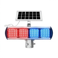 Feux de signalisation LED rouge/bleu double face à énergie solaire avec coque en aluminium pour la sécurité des travaux routiers, personnalisables