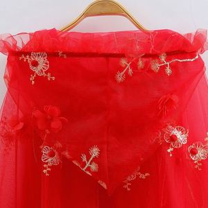 เสื้อผ้าสีแดงสำหรับเด็กผู้หญิงผ้าคลุมไหล่แวววาวสำหรับงานปาร์ตี้ผ้าคลุมไหล่ลายเจ้าหญิงมีเชือกผูกสำหรับเด็กผู้หญิง - Product Image 4