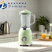 Mixeur Électrique Multifonctionnel BESTONE Rétro en Verre 1,5 L, 3 Vitesses, pour Broyer la Glace, Modèle de Comptoir OEM ODM