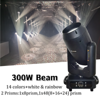 Projecteur LED Beam Moving Head 300W, double prisme 8+48, 14 couleurs arc-en-ciel, DMX, pour éclairage de scène de club, concert, événement