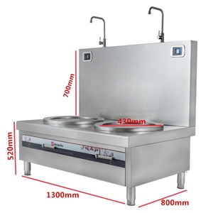 Fornello Elettrico Professionale a Doppio Bruciatore in Acciaio Inox, 380V, Potenza Regolabile, per Cucina e Zuppe, 4 Display Digitali - Product Image 3