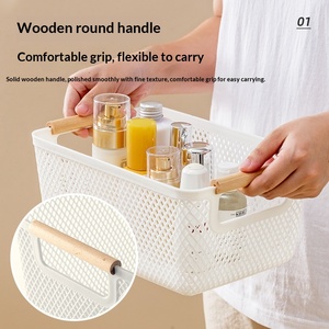 <span class=keywords><strong>Cestino</strong></span> portaoggetti rettangolare multifunzionale in plastica con design drenante per snack, verdure, articoli vari, cucina, <span class=keywords><strong>bagno</strong></span> - Product Image 3