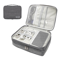Sac de rangement pour câbles de données et écouteurs de voyage en tissu Oxford personnalisable avec compartiments multifonctionnels, sac numérique