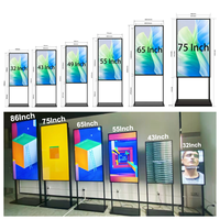 Monitor LCD 55 Inci Kecerahan Tinggi 2500 Nits untuk Dalam Ruangan, Android, Iklan Digital, Animasi Grafis, CMS Terintegrasi, Toko Counter