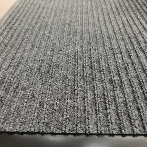 Tapete de Entrada Gris a Rayas, Rectangular, de Polipropileno con Base de PVC Antideslizante, para Uso Doméstico, Estilo Moderno, Tejido, Grosor Medio - Product Image 2