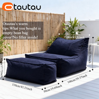 Housse de pouf chaise longue d'extérieur moderne en tissu Oxford imperméable OTAUTAU, sans rembourrage, housse amovible pour jardin, plage, camping SF062