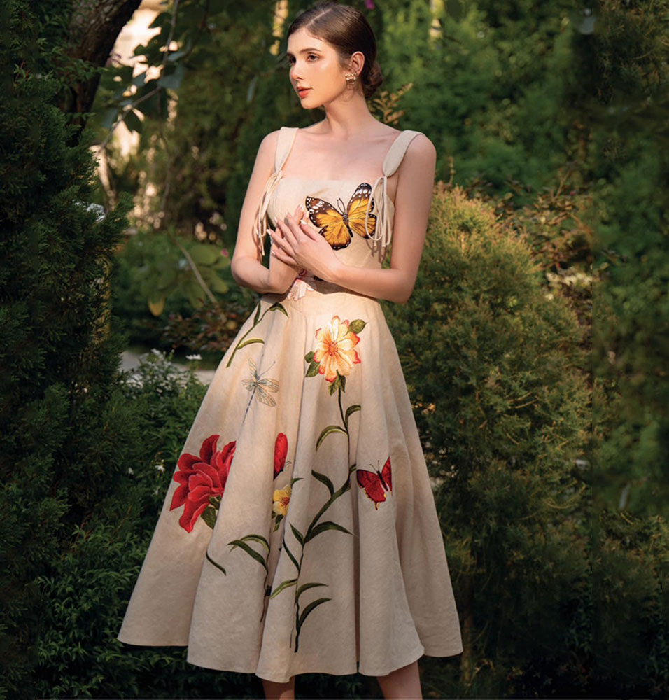 Fashion Designers Butterfly Dress Woman Aesthetic Sophisticated